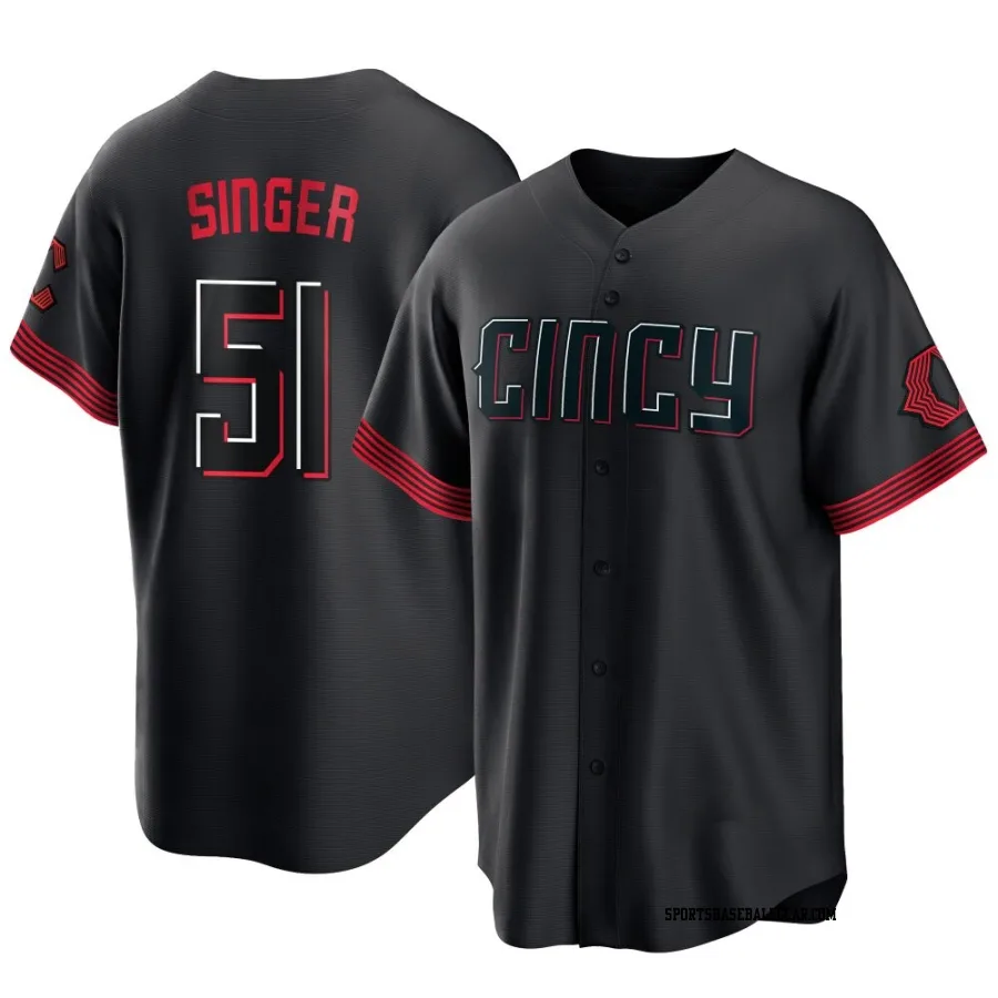 Brady Singer Men's Cincinnati Reds Black Replica 2023 City Connect Jersey