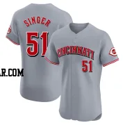 Brady Singer Men's Cincinnati Reds Gray Elite Road Jersey