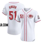 Brady Singer Men's Cincinnati Reds White Elite Home Jersey