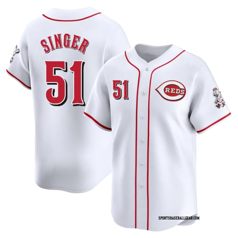 Brady Singer Men's Cincinnati Reds White Limited Home Jersey