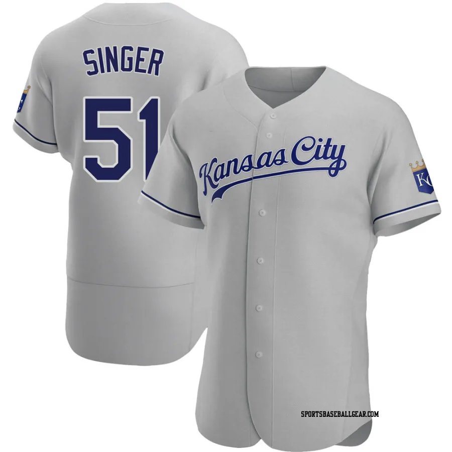 Brady Singer Men's Kansas City Royals Gray Authentic Road Jersey