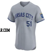 Brady Singer Men's Kansas City Royals Gray Elite Road Jersey