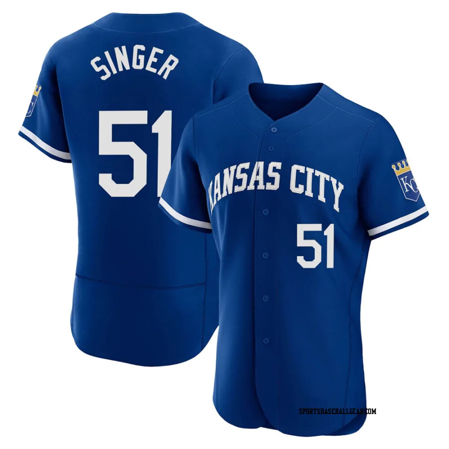 Brady Singer Men's Kansas City Royals Royal Authentic 2022 Alternate Jersey