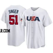 Brady Singer Men's Kansas City Royals White Replica USA Baseball 2023 World Baseball Classic Jersey