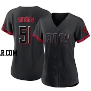 Brady Singer Women's Cincinnati Reds Black Authentic 2023 City Connect Jersey