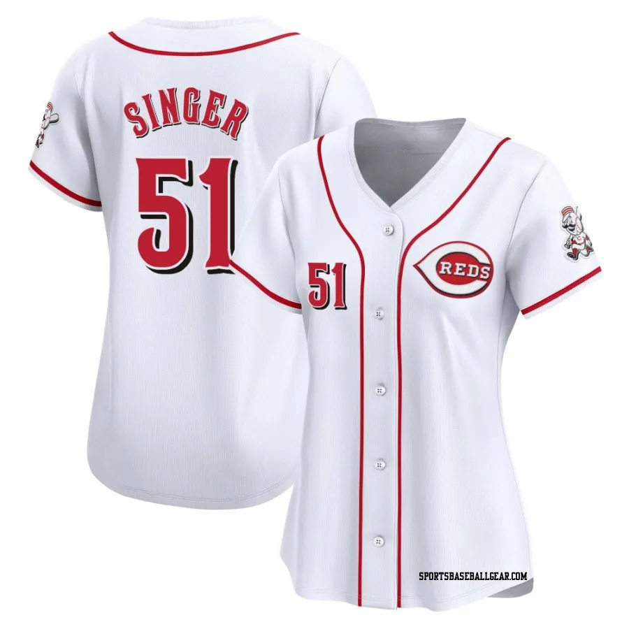 Brady Singer Women's Cincinnati Reds White Limited Home Jersey