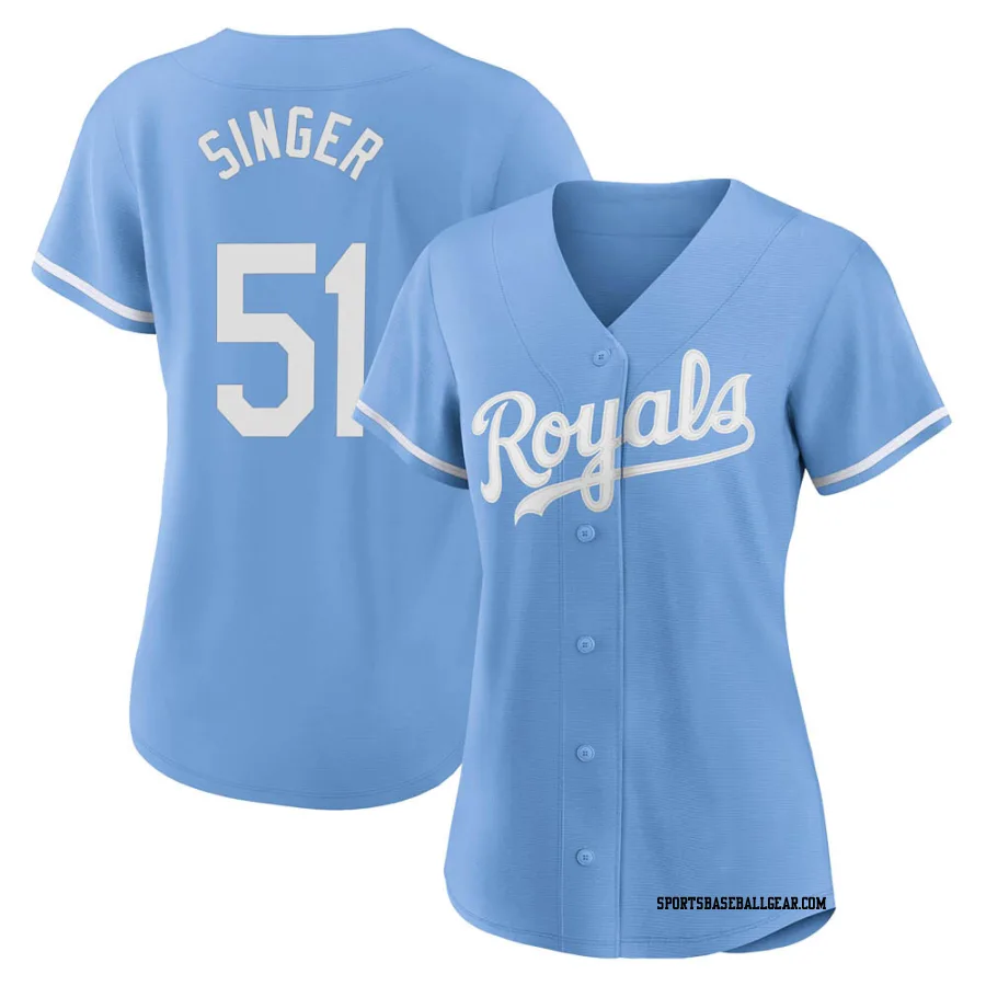 Brady Singer Women's Kansas City Royals Light Blue Replica 2022 Alternate Jersey