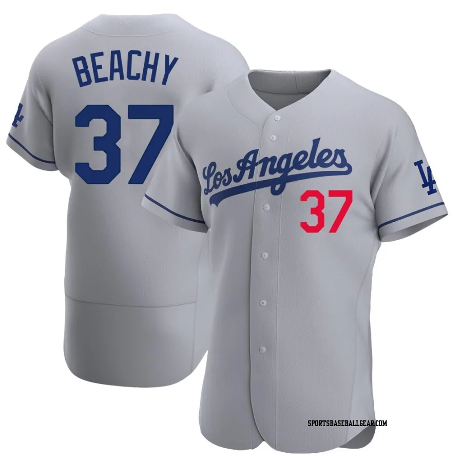 Brandon Beachy Men's Los Angeles Dodgers Gray Authentic Away Jersey