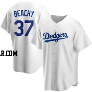 Brandon Beachy Men's Los Angeles Dodgers White Replica Home Jersey