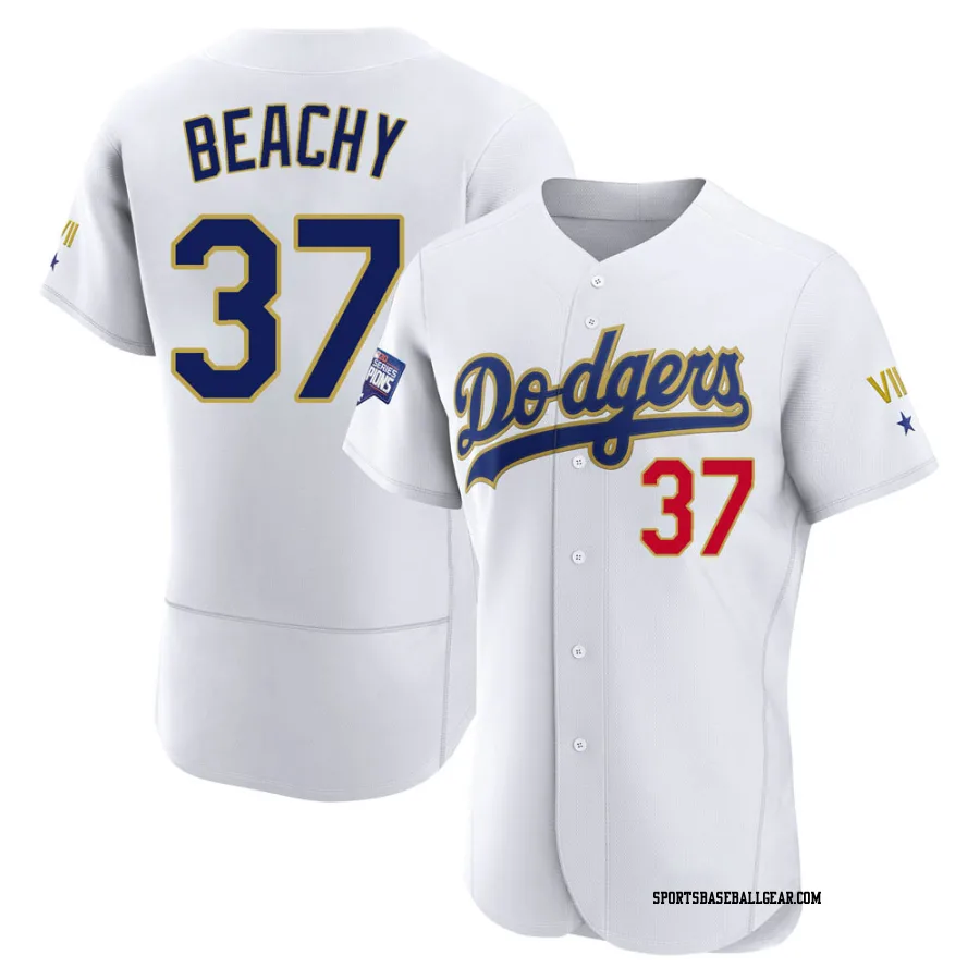 Brandon Beachy Men's Los Angeles Dodgers White/Gold Authentic 2021 Gold Program Player Jersey