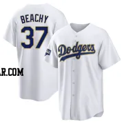 Brandon Beachy Men's Los Angeles Dodgers White/Gold Replica 2021 Gold Program Player Jersey