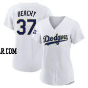 Brandon Beachy Women's Los Angeles Dodgers White/Gold Replica 2021 Gold Program Player Jersey