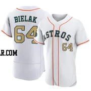 Brandon Bielak Men's Houston Astros Gold Authentic White 2023 Collection Jersey