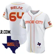 Brandon Bielak Men's Houston Astros White Authentic 2023 Space City Ready 2 Reign Flex Base Jersey