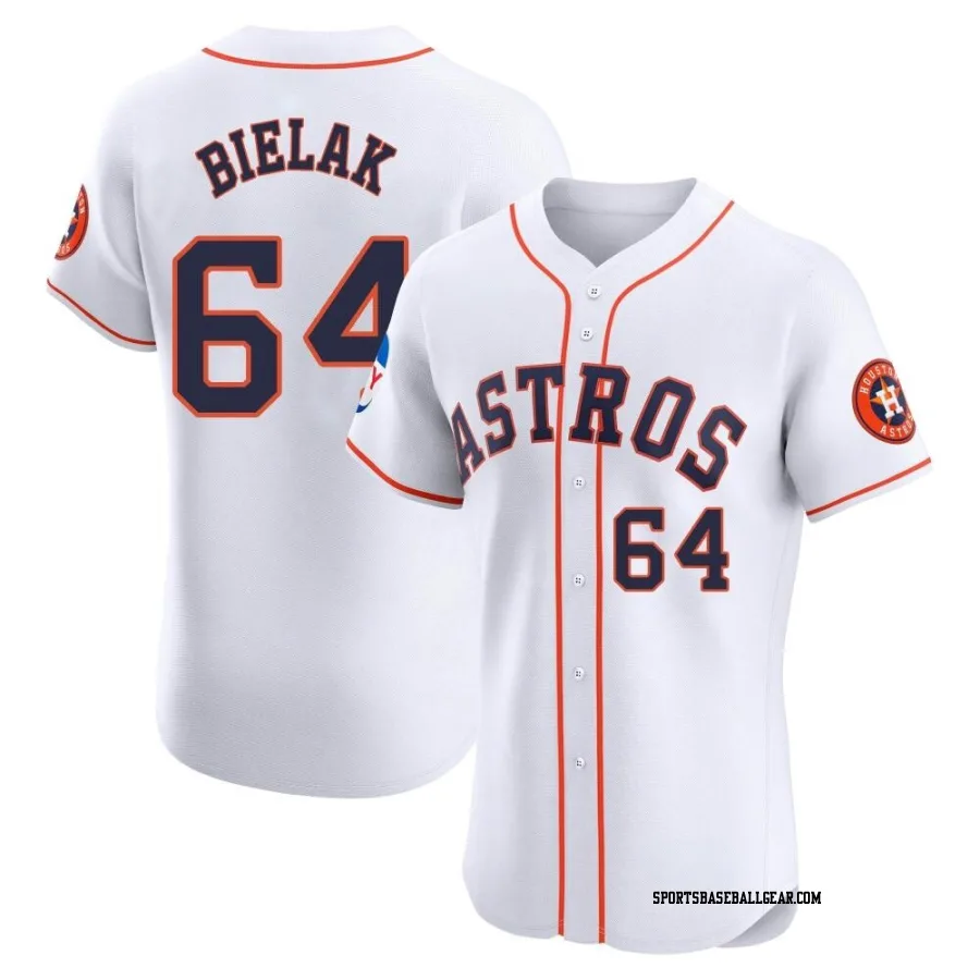 Brandon Bielak Men's Houston Astros White Elite Home Patch Jersey