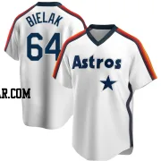 Brandon Bielak Men's Houston Astros White Replica Home Cooperstown Collection Team Jersey