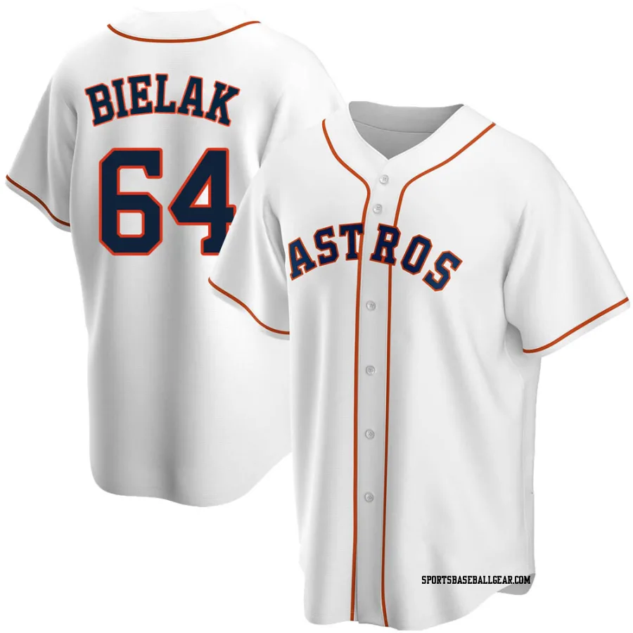 Brandon Bielak Men's Houston Astros White Replica Home Jersey