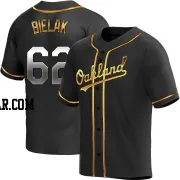 Brandon Bielak Men's Oakland Athletics Black Golden Replica Alternate Jersey