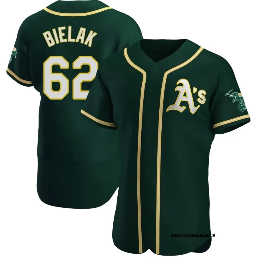 Brandon Bielak Men's Oakland Athletics Green Authentic Alternate Jersey