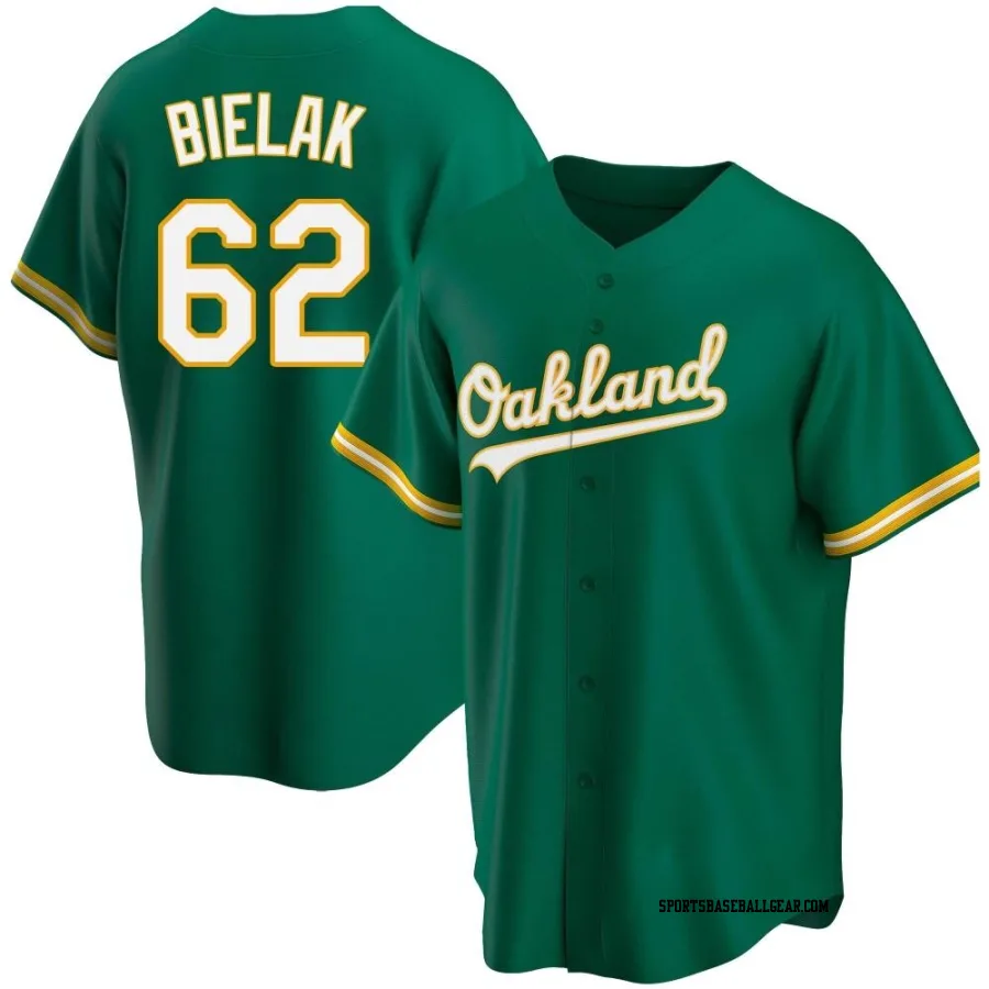 Brandon Bielak Men's Oakland Athletics Green Replica Kelly Alternate Jersey