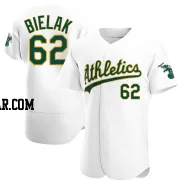 Brandon Bielak Men's Oakland Athletics White Authentic Home Jersey