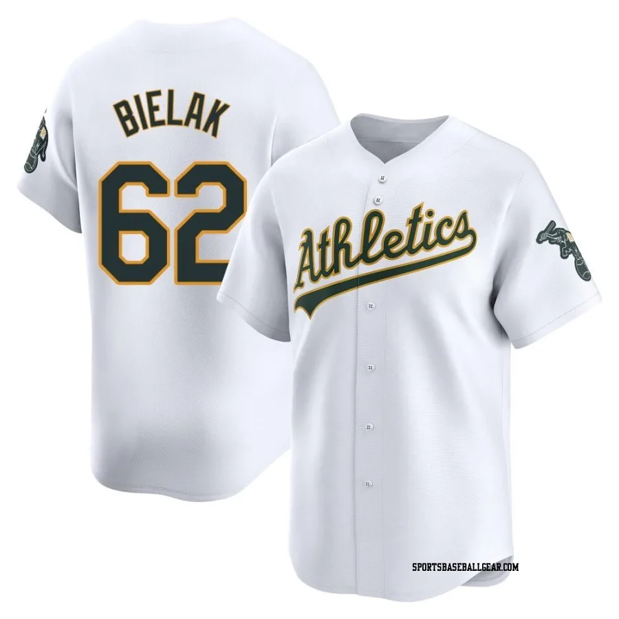 Brandon Bielak Men's Oakland Athletics White Limited Home Jersey