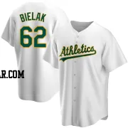 Brandon Bielak Men's Oakland Athletics White Replica Home Jersey