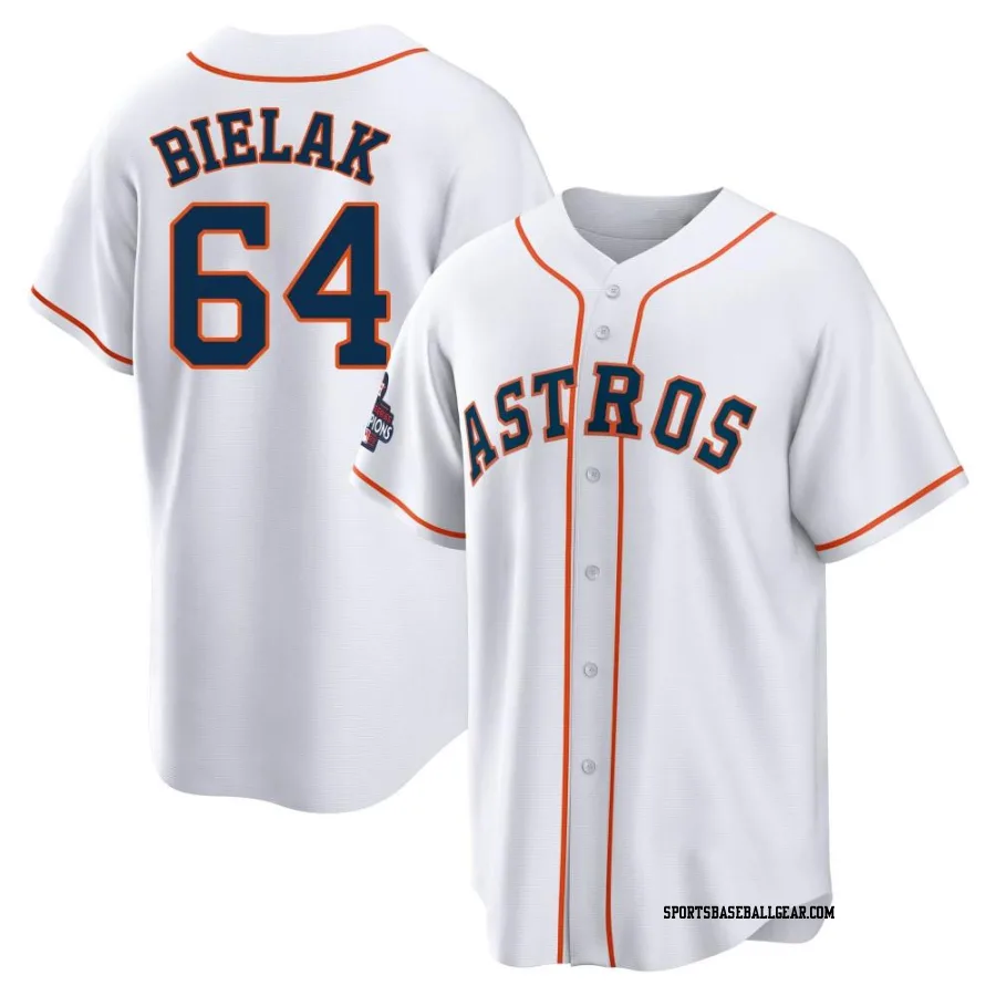 Brandon Bielak Youth Houston Astros White Replica 2022 World Series Champions Home Jersey