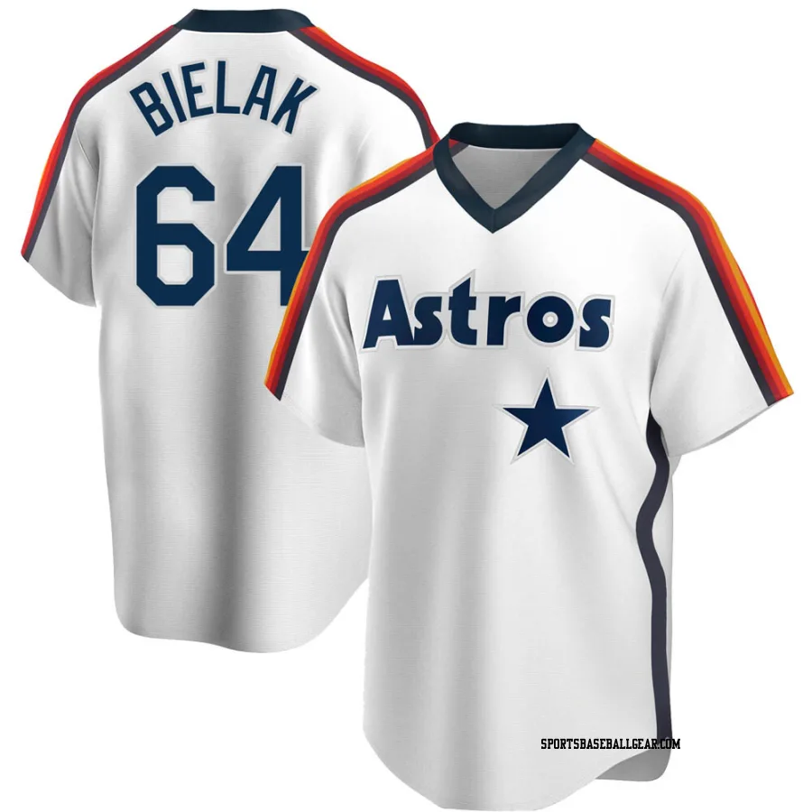 Brandon Bielak Youth Houston Astros White Replica Home Cooperstown Collection Team Jersey