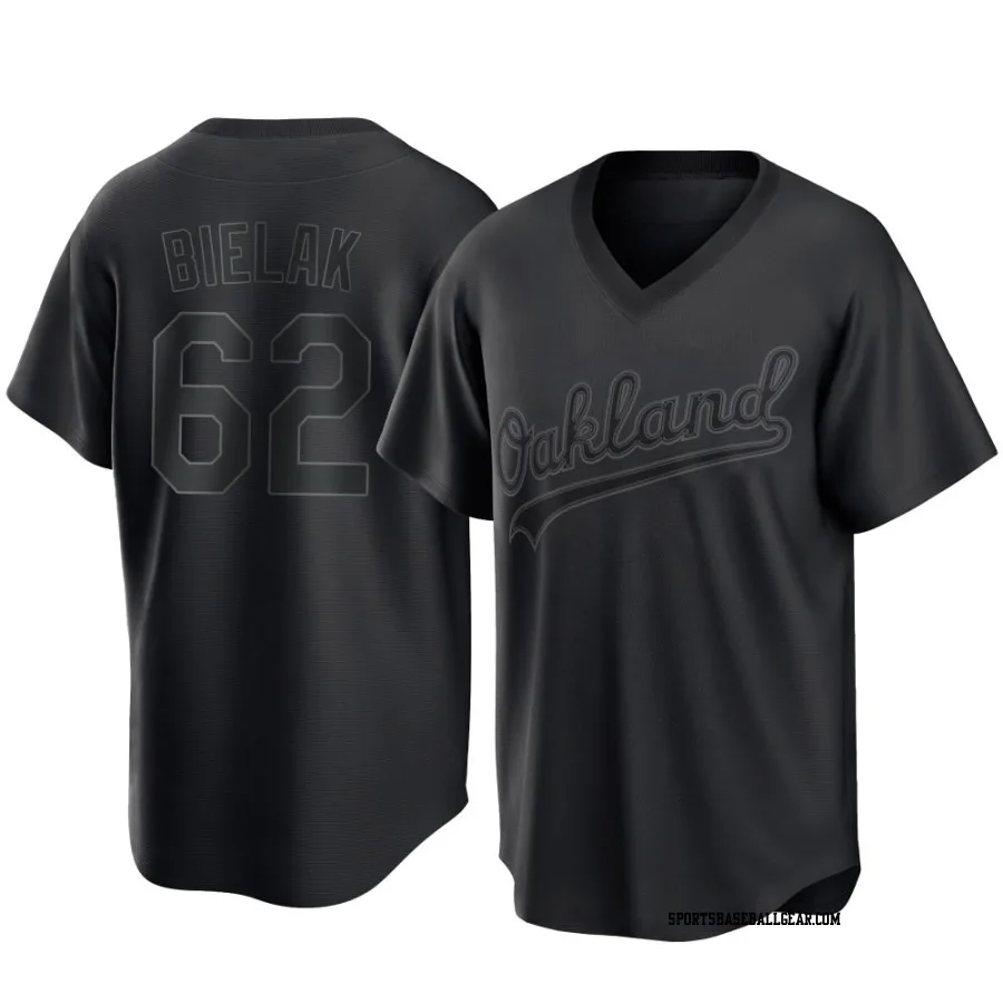 Brandon Bielak Youth Oakland Athletics Black Replica Pitch Fashion Jersey