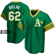 Brandon Bielak Youth Oakland Athletics Green Replica R Kelly Road Cooperstown Collection Jersey