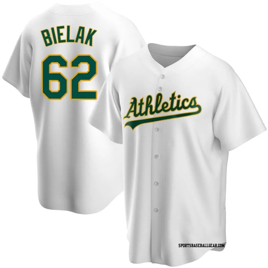 Brandon Bielak Youth Oakland Athletics White Replica Home Jersey