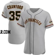 Brandon Crawford Men's San Francisco Giants Gray Authentic Road Jersey