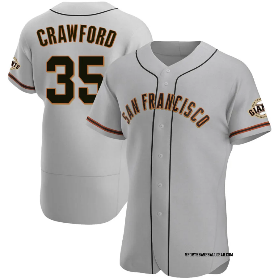 Brandon Crawford Men's San Francisco Giants Gray Authentic Road Jersey