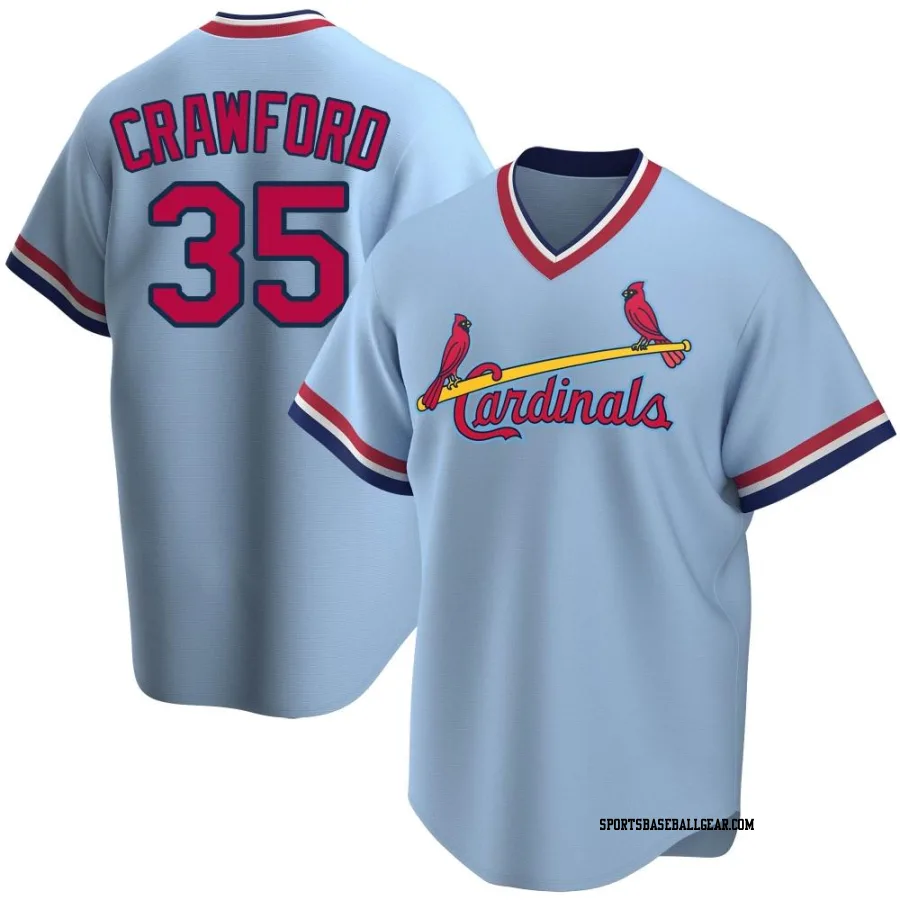 Brandon Crawford Men's St. Louis Cardinals Light Blue Replica Road Cooperstown Collection Jersey