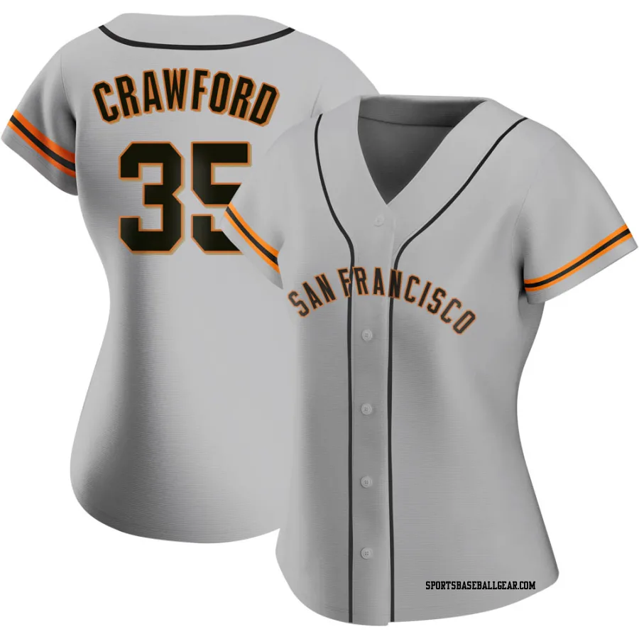 Brandon Crawford Women's San Francisco Giants Gray Replica Road Jersey