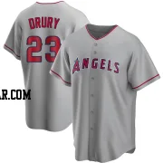 Brandon Drury Men's Los Angeles Angels Replica Silver Road Jersey