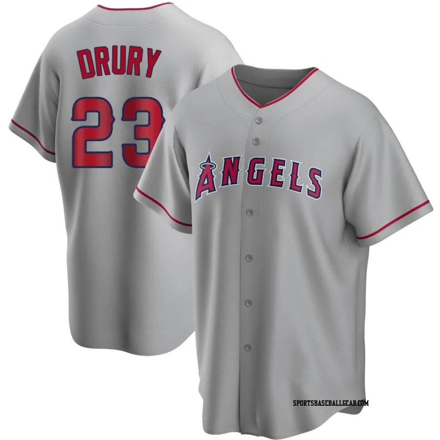 Brandon Drury Men's Los Angeles Angels Replica Silver Road Jersey