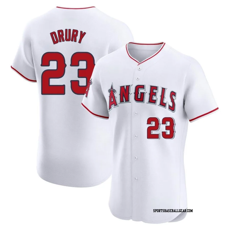 Brandon Drury Men's Los Angeles Angels White Elite Home Jersey