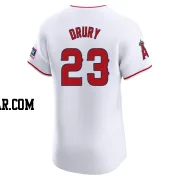 Brandon Drury Men's Los Angeles Angels White Elite Home Patch Jersey