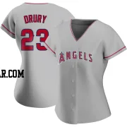 Brandon Drury Women's Los Angeles Angels Authentic Silver Road Jersey