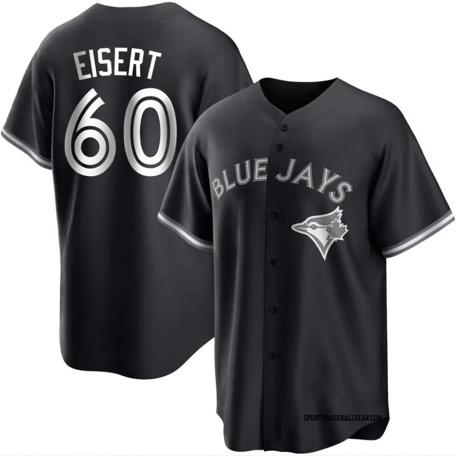 Brandon Eisert Men's Toronto Blue Jays Black/White Replica Jersey