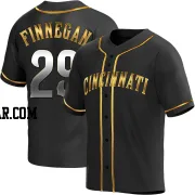 Brandon Finnegan Men's Cincinnati Reds Black Golden Replica Alternate Jersey