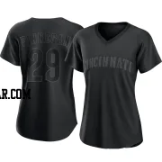 Brandon Finnegan Women's Cincinnati Reds Black Authentic Pitch Fashion Jersey