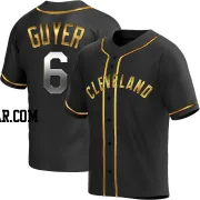 Brandon Guyer Men's Cleveland Guardians Black Golden Replica Alternate Jersey