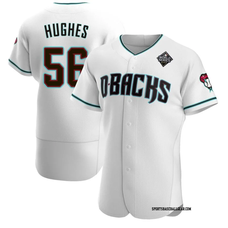 Brandon Hughes Men's Arizona Diamondbacks White Authentic Teal Alternate 2023 World Series Jersey