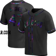 Brandon Hughes Men's Chicago Cubs Black Holographic Replica Alternate Jersey