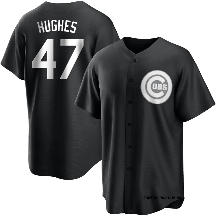 Brandon Hughes Men's Chicago Cubs Black/White Replica Jersey