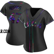 Brandon Hughes Women's Chicago Cubs Black Holographic Replica Alternate Jersey