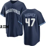 Brandon Hughes Youth Chicago Cubs Navy Replica 2021 City Connect Jersey